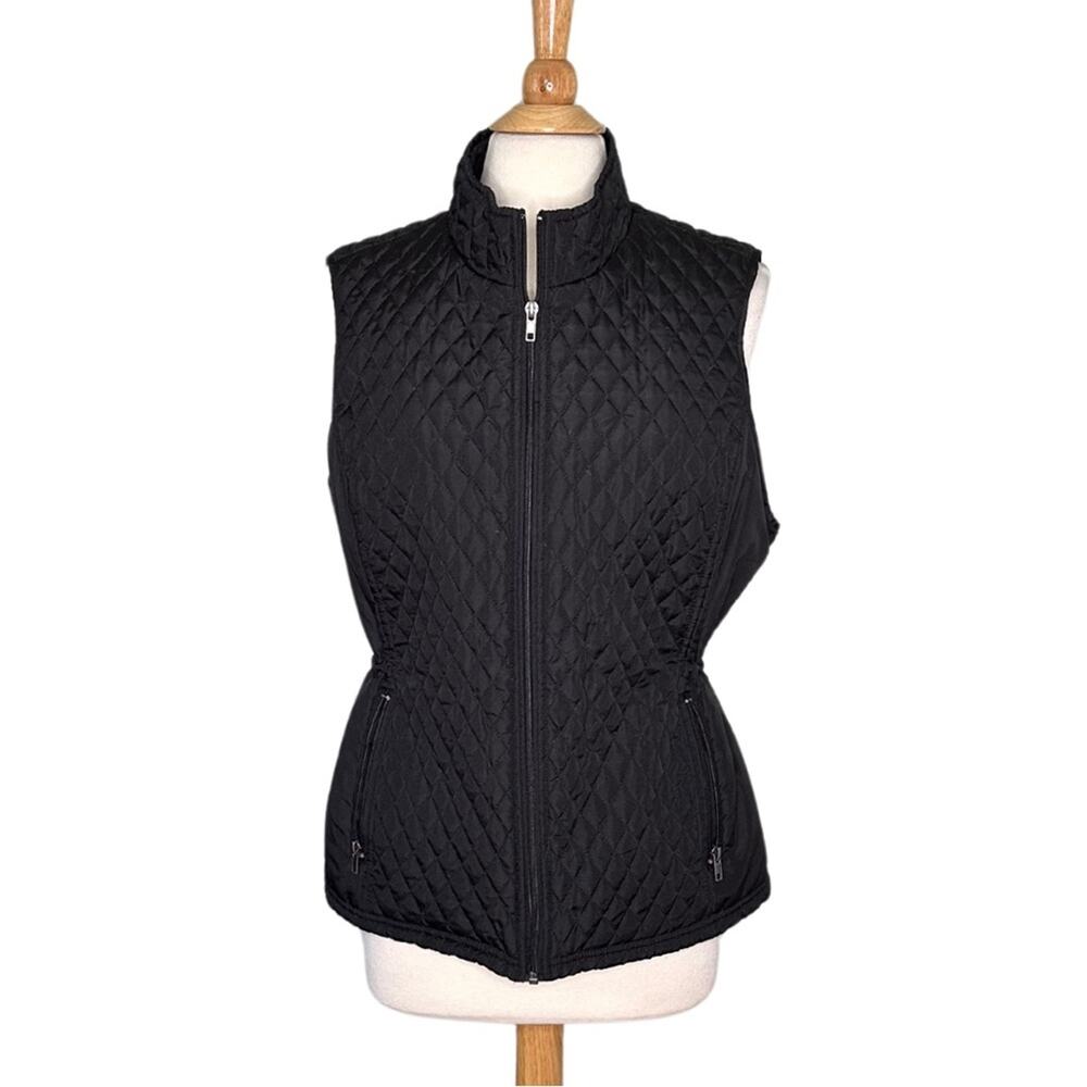 Relativity Lightweight Quilted Puffer Vest Zip Up Adjustable Zipper Pocket